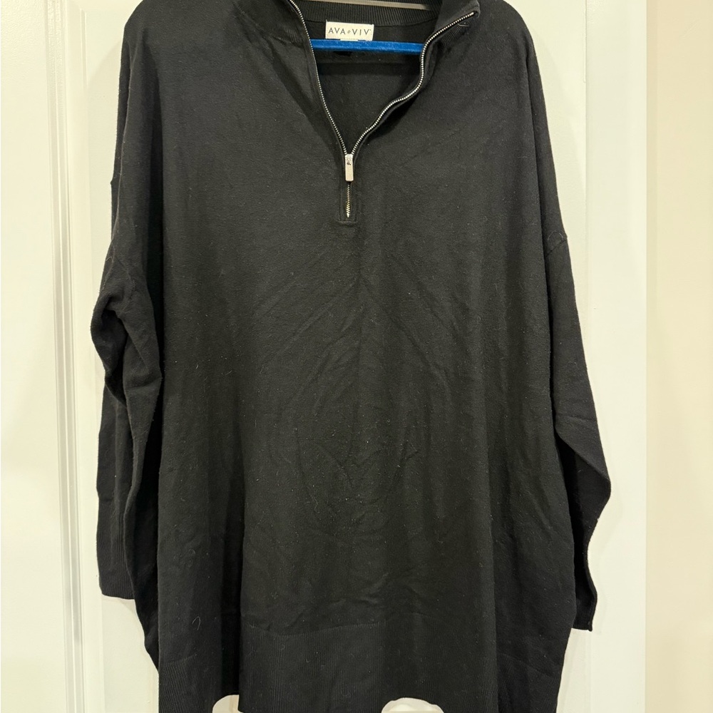 Ava & Viv Black V-Neck Sweater